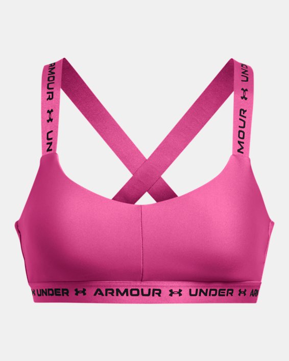 Damen UA Crossback Low Sport-BH, Pink, pdpMainDesktop image number 9